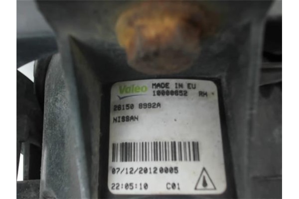 Recambio de faro antiniebla derecho para nissan qashqai +2 (jj10) 1.6 dci referencia OEM IAM 261508992A  261508990A , NISSAN | 2