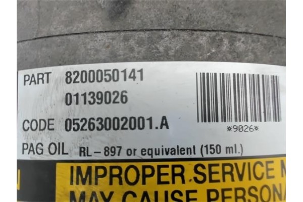 Recambio de compresor aire acond. para renault megane i scenic (ja0) 1.6 1.4 16v kaleido referencia OEM IAM 8200050141 9026 7711