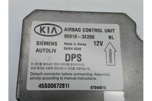Recambio de centralita airbag para kia sorento (bl) 2.5 crdi referencia OEM IAM 959103E200 45S0067281I 