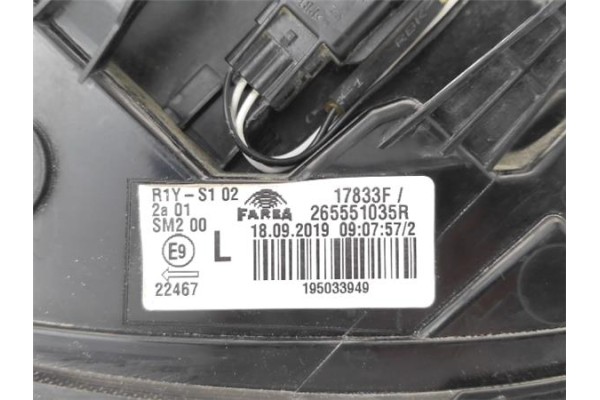 Recambio de piloto trasero izquierdo para renault clio v 1.0 business referencia OEM IAM 265551035R 17833F 