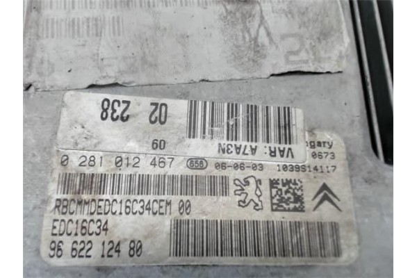Recambio de centralita para peugeot 207 1.6 hdi referencia OEM IAM 9662212480 0281012467 