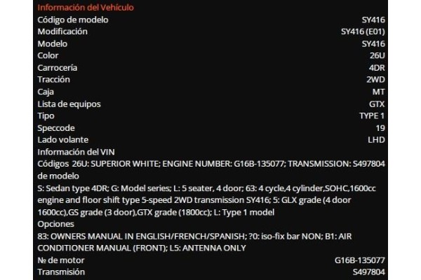 suzuki baleno berlina (sy/eg) del año 1995