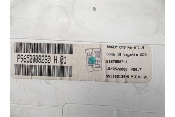 Recambio de cuadro completo para citroen c3 1.1 i referencia OEM IAM P9652008280  