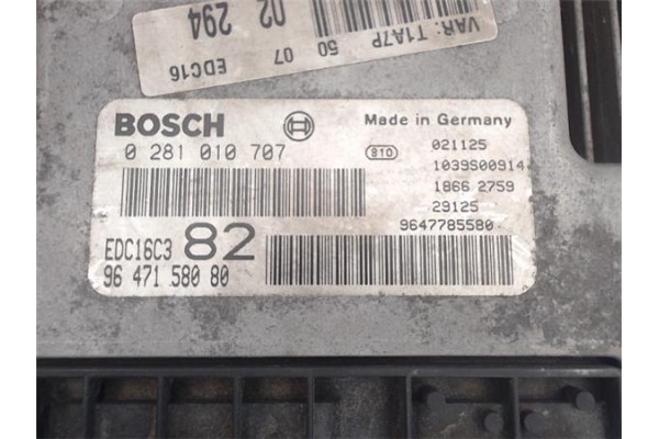 Recambio de centralita para peugeot 206 berlina 1.4 look referencia OEM IAM 9647158080/1039S00914 0281010707/EDC16C3 