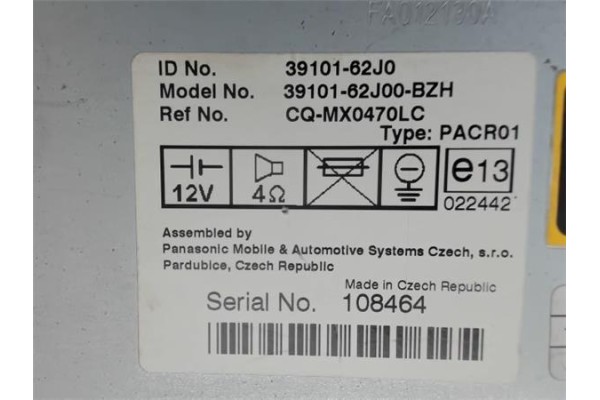 Recambio de radio / cd para suzuki swift iii (sg) 1.5 referencia OEM IAM 3910162j0 108464 