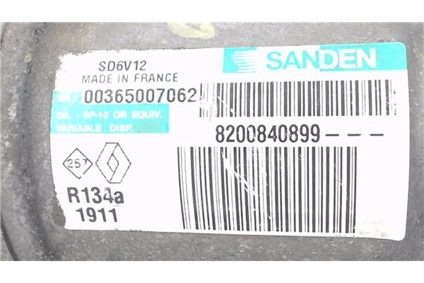 Recambio de compresor aire acond. para dacia sandero i 1.2 16v referencia OEM IAM 8200840899 SD6V12 