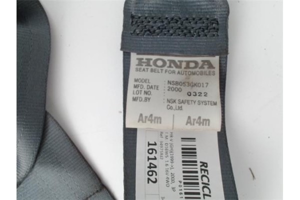 Recambio de cinturon seguridad trasero izquierdo para honda hr-v (gh) 1.6 16v 4wd referencia OEM IAM 34738CB2 34975BJ2 