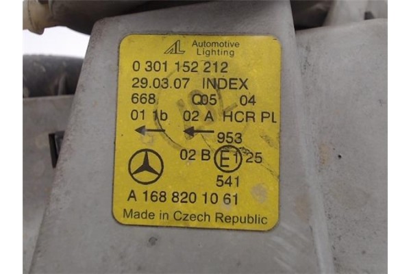 Recambio de faro delantero dcho para mercedes-benz clase a (bm 168) referencia OEM IAM 1688201061  A1688200261 , MERCEDES-BENZ |