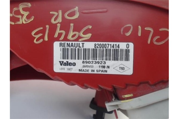 Recambio de piloto trasero derecho para renault clio ii (xbo) 1.5d dci 65cv referencia OEM IAM 89023923 82000714140 