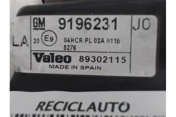 Recambio de faro delantero izquierdo para opel corsa c 1.2 cosmo referencia OEM IAM 9196231 89302115 
