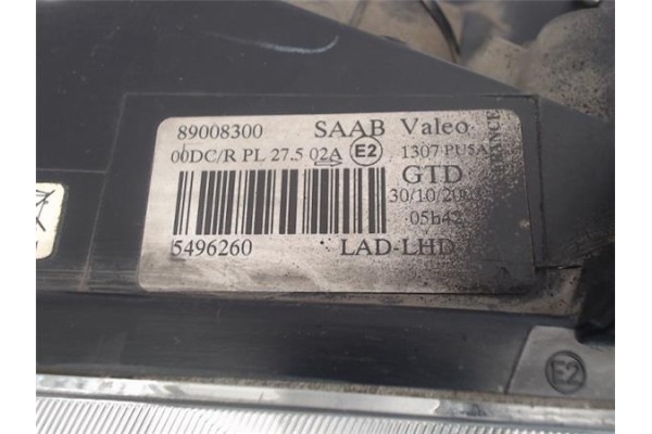 Recambio de faro delantero izquierdo para saab 9-5 berlina referencia OEM IAM 89008300 89030463 
