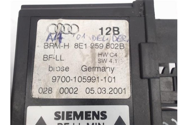 Recambio de elevalunas electrico delantero derecho para audi a4 avant (8e) referencia OEM IAM 8E1959802B 105841-101/5WK47006ABF 
