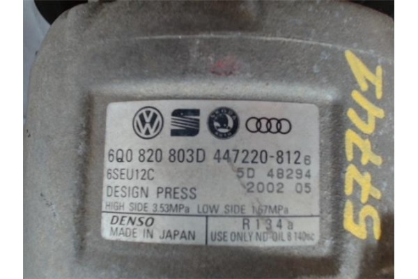 Recambio de compresor aire acond. para volkswagen polo iv (9n1) 1.4 16v referencia OEM IAM 6Q0820803D 6SEU12C 