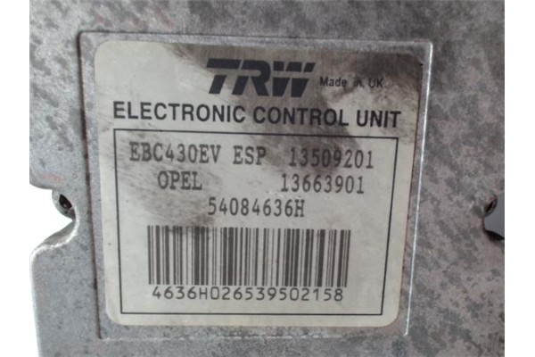 Recambio de nucleo abs para opel vectra c berlina 2.2 dti 16v referencia OEM IAM 13663901 EBC430EV 13509201 