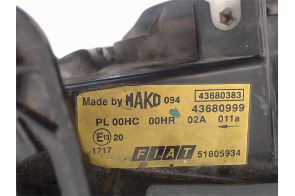 Recambio de faro delantero dcho para fiat i doblo (119) referencia OEM IAM 51805934 09443680383 51755054 , FIAT