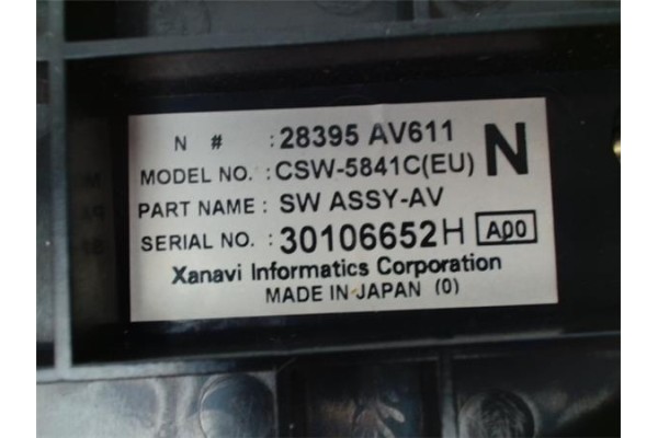 Recambio de mandos climatizador para nissan primera berlina (p12) referencia OEM IAM 28395AV611  