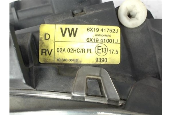 Recambio de faro delantero dcho para volkswagen lupo (6x1/6e1) referencia OEM IAM 6X1941752J 6X1941001J 6X1941752C , AUDI | 6X19