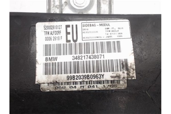 Recambio de airbag lateral delantero derecho para bmw serie 3 berlina (e46) referencia OEM IAM 348217438071 99B2039B0963Y 