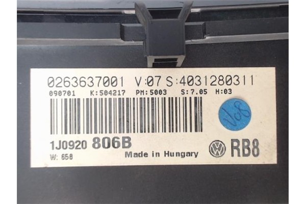 Recambio de cuadro completo para volkswagen golf iv berlina (1j1) referencia OEM IAM 1J0920806B 0263637001 
