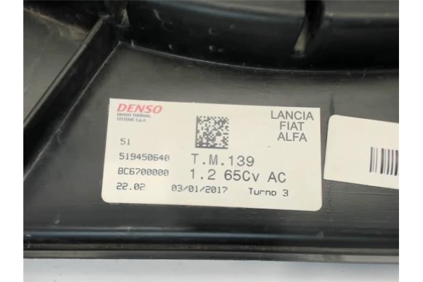 Recambio de electroventilador para fiat iii panda (319) 1.2 lpg (312pxa1a) referencia OEM IAM 51988121  