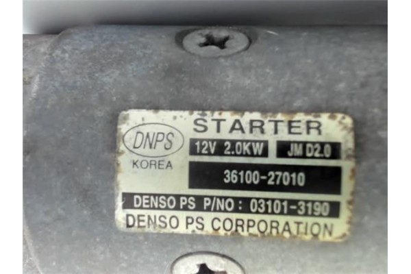 Recambio de motor arranque para kia sportage (km) 2.0 crdi referencia OEM IAM 3610027010  3610027000 , HYUNDAI | 3610027000 , KI