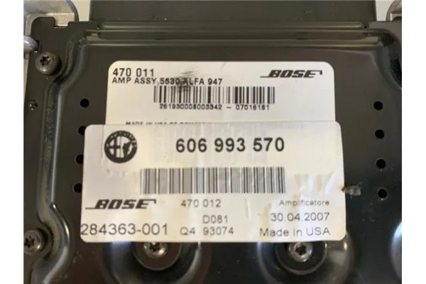 Recambio de amplificador sonido para alfa romeo gt (125) 1.9 jtd referencia OEM IAM 606993570  