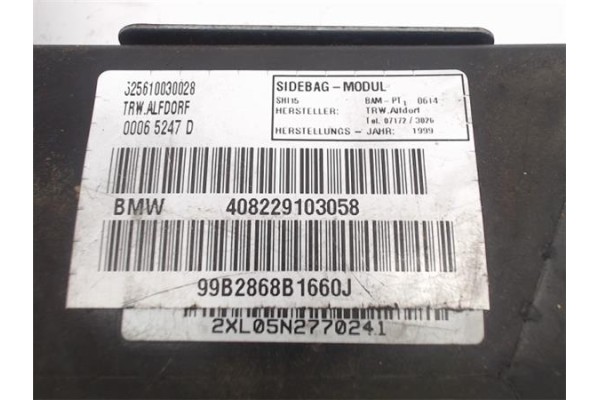 Recambio de airbag lateral trasero izquierdo para bmw serie 3 berlina (e46) referencia OEM IAM 408229103058 00065247D 
