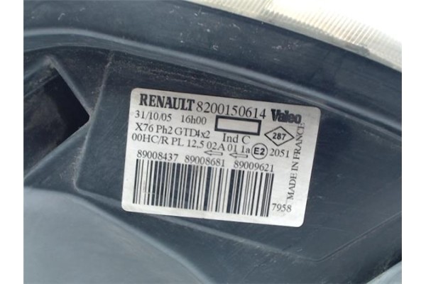 Recambio de faro delantero izquierdo para renault kangoo i (f/kc0) referencia OEM IAM 8200150614 89008437 2601000Q0L , NISSAN | 