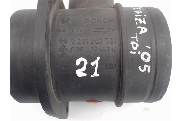 Recambio de caudalimetro para seat ibiza (6l1) 1.4 cool referencia OEM IAM (038906461B) (0281002531) 38906461B , AUDI | 38906461