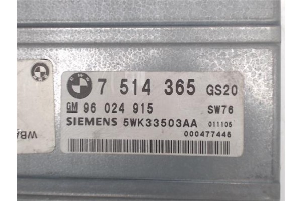 Recambio de centralita para bmw serie 3 berlina (e46) 2.0 320d referencia OEM IAM -7514365  