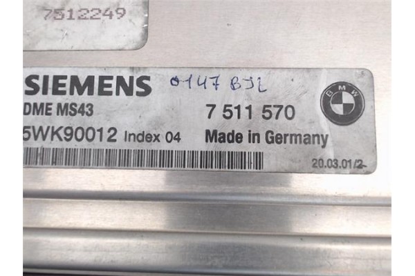 Recambio de centralita para bmw serie 5 touring (e39) 2.0 520i referencia OEM IAM (7511570) (5WK90012)  
