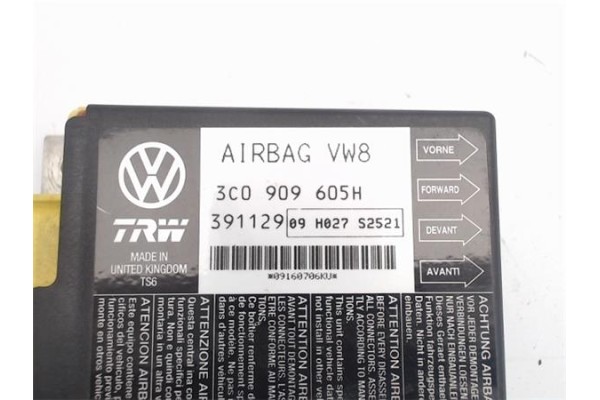Recambio de centralita airbag para seat leon (1p1) referencia OEM IAM 3C0909605H 391129 