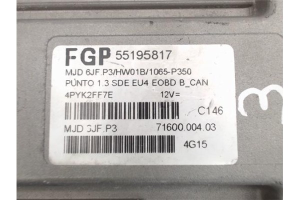 Recambio de centralita para fiat ii punto (188) berlina 1.2 8v s referencia OEM IAM (55195817) (MJD6JF.P3) 55195817 , FIAT