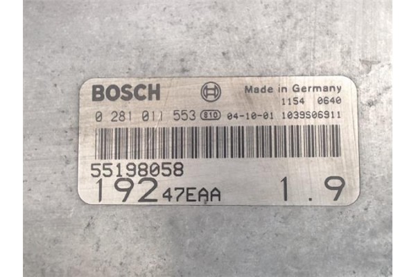 Recambio de centralita para fiat stilo (192) 1.9 jtd 140 dynamic multijet referencia OEM IAM (55198058) (0281011553) 