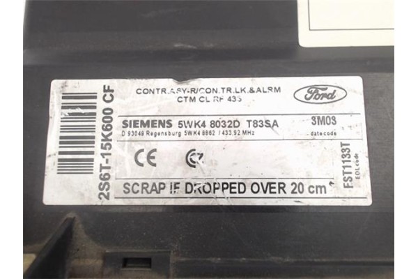Recambio de centralita para ford fiesta (cbk) 1.4 futura referencia OEM IAM (2S6T15K600CF) (5WK48032D) (5WK48032D) 