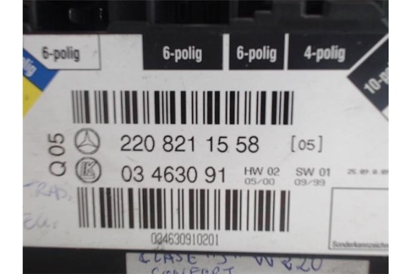 Recambio de centralita para mercedes-benz clase s (bm 220) berlina referencia OEM IAM 2208211558  