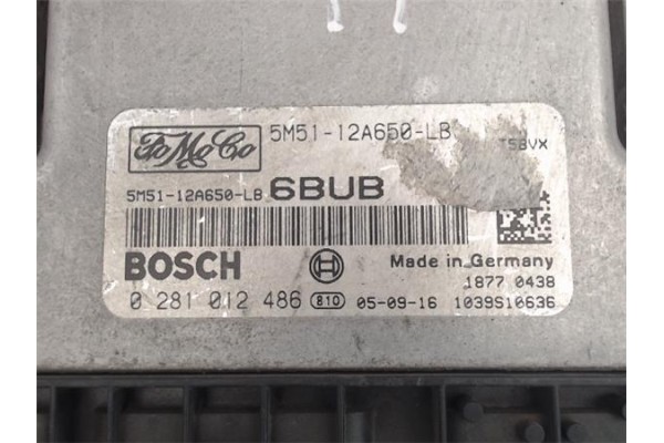 Recambio de centralita para ford focus berlina (cap) 1.6 ambiente (d) referencia OEM IAM (5M5112A650LB) (6BUB) (0281012486) 