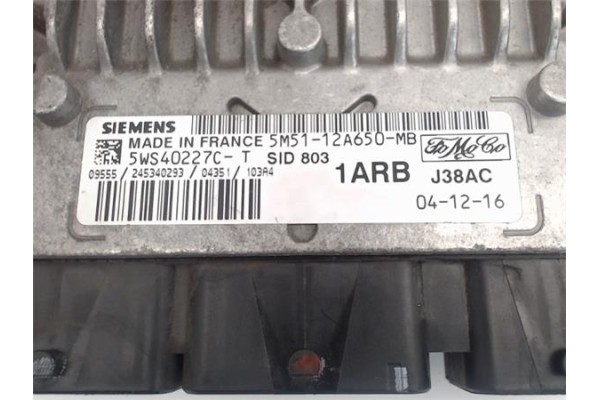 Recambio de centralita para ford focus berlina (cap) 2.0 s referencia OEM IAM (SID 803) (5M5112A650MB) (J38AC) (5WS40227C-T) (1A