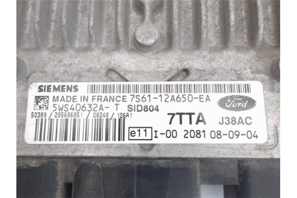 Recambio de centralita para ford fiesta (cbk) 1.4 futura referencia OEM IAM (7S6112A650EA) (5WS40632A-T) (SID804) (7TTA) (J38AC)