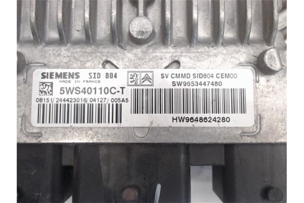 Recambio de centralita para citroen c3 1.4 hdi 70 furio referencia OEM IAM HW9648624280 5WS40111C-T/SID804 