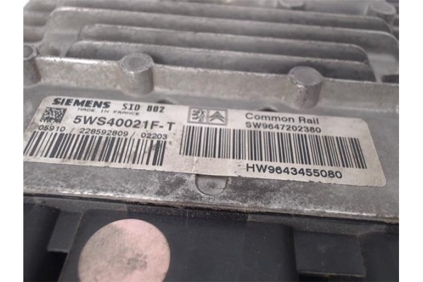 Recambio de centralita para citroen c3 1.4 hdi referencia OEM IAM 9643455080 5WS40021FT 