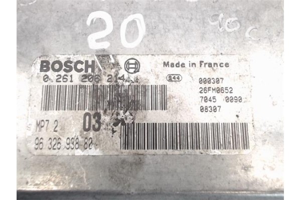 Recambio de centralita para citroen saxo 1.6 vtl referencia OEM IAM 9632693880/26FM0652 000307 