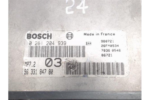 Recambio de centralita para citroen xsara berlina 1.6i 16v sx referencia OEM IAM 9633184780/26FM0534 0261204939/980721 