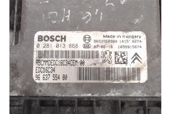 Recambio de centralita para peugeot 207 1.6 99g referencia OEM IAM 9663755480/EDC16C34 0281013868/9653958980 