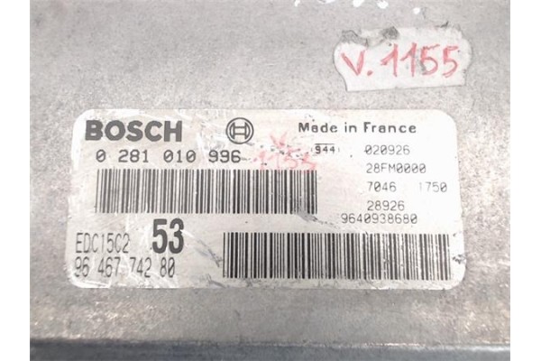 Recambio de centralita para citroen xsara picasso 2.0 hdi exclusive plus referencia OEM IAM 9646774280/28FM0000 0281010996/EDC15