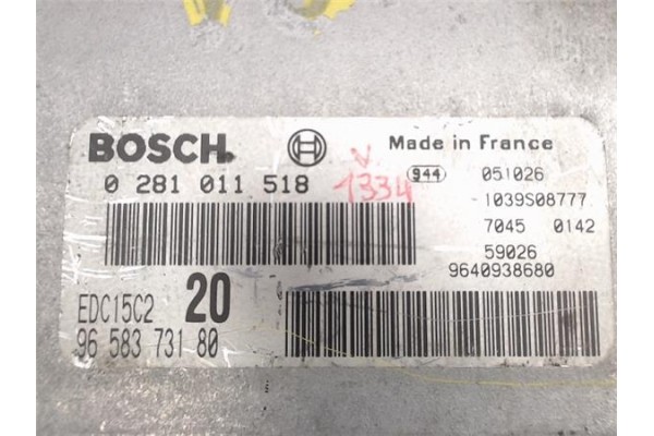 Recambio de centralita para citroen xsara picasso 2.0 hdi exclusive referencia OEM IAM 9658373180/1039S08777 0281011518/051026 