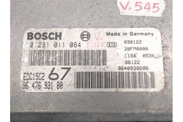 Recambio de centralita para citroen xsara picasso 2.0 hdi satisfaction referencia OEM IAM 9647693180 /28FM0000 0281011084/030122