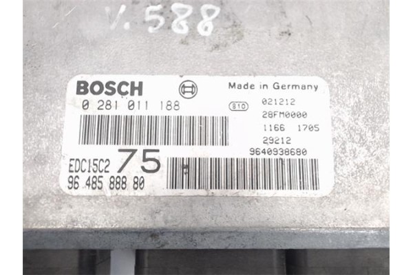 Recambio de centralita para peugeot 206 2.0 quicksilver referencia OEM IAM 9648588880 0281011188/EDC15C2 