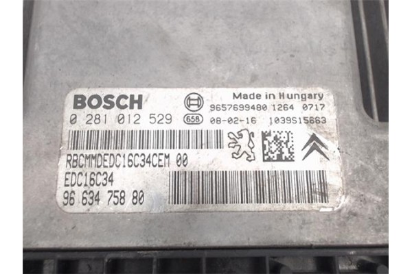 Recambio de centralita para citroen c3 1.4 hdi 70 premier referencia OEM IAM 9663475880/EDC16C34 0281012529/1039S15663 