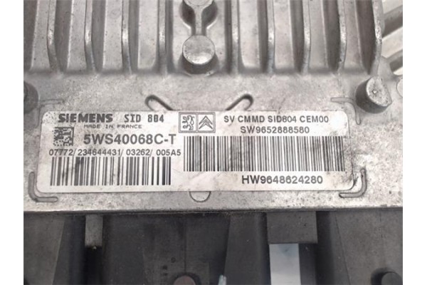 Recambio de centralita para citroen c3 1.4 hdi 70 furio referencia OEM IAM 9652888580/5WS40068C-T HW9648624280/SID804 